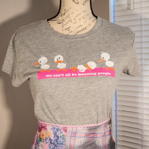 Vintage 2000’s Quirky Glittery "Morning People" Duck- Jim Benton T-Shirt - Picture 2 of 4